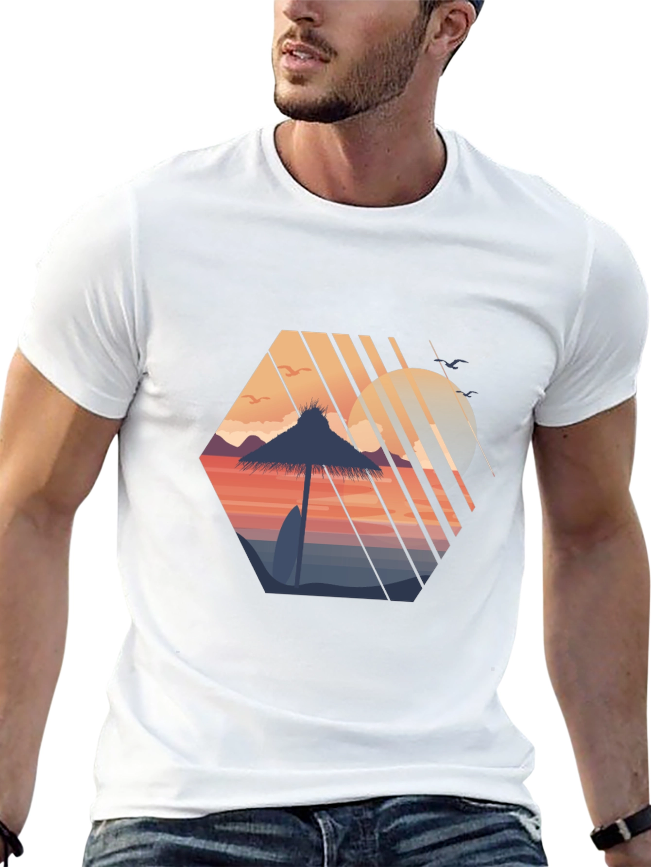 Retro Sunset Beach T-Shirt