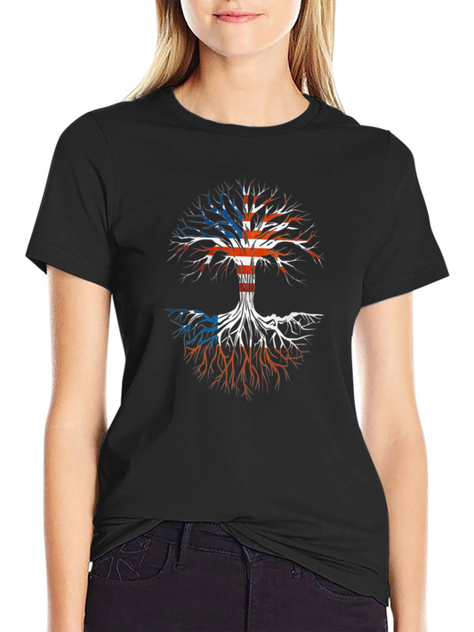 USA Puerto Rico Roots T-Shirt - Black