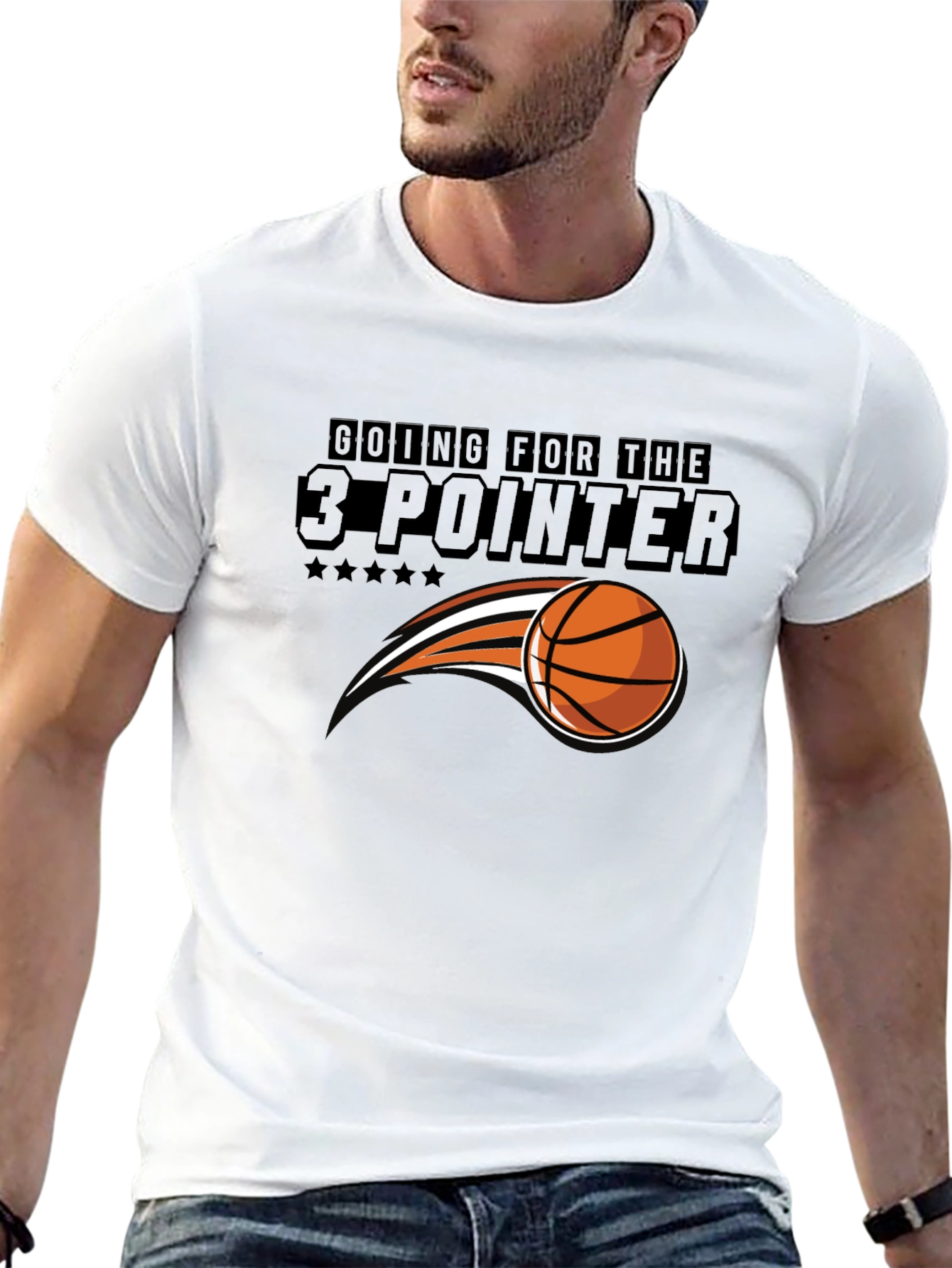Basketball 3-Pointer Graphic Tee - Black T-Shirt