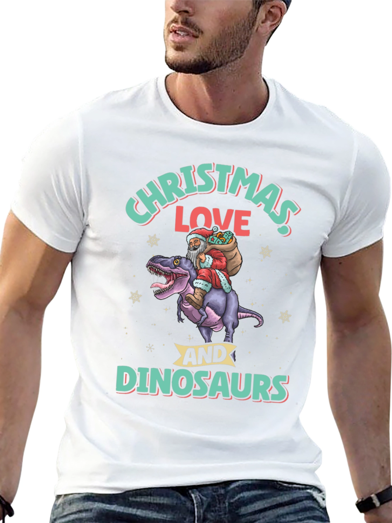 Christmas Love and Dinosaurs T-Shirt