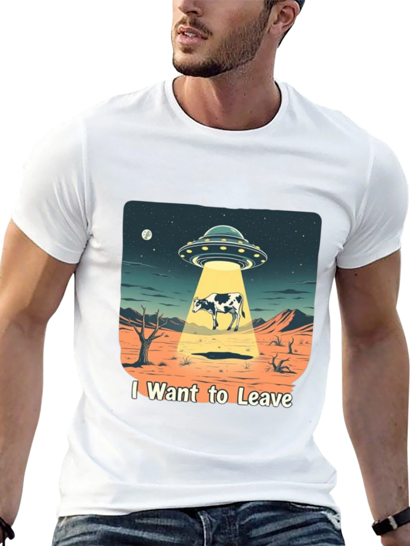 I Want to Leave Alien Cow T-Shirt