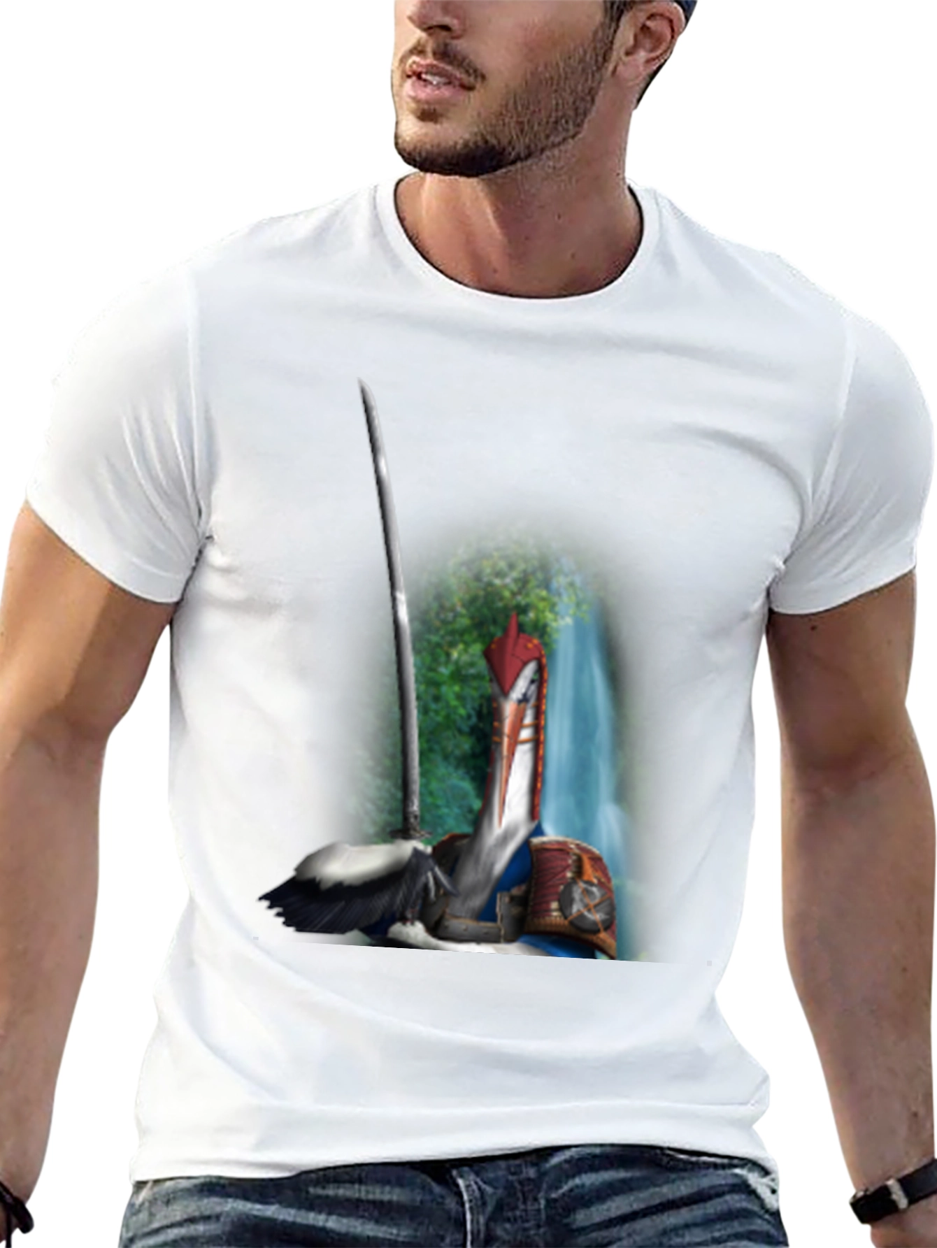 Samurai Pelican T-Shirt: Unique Graphic Tee