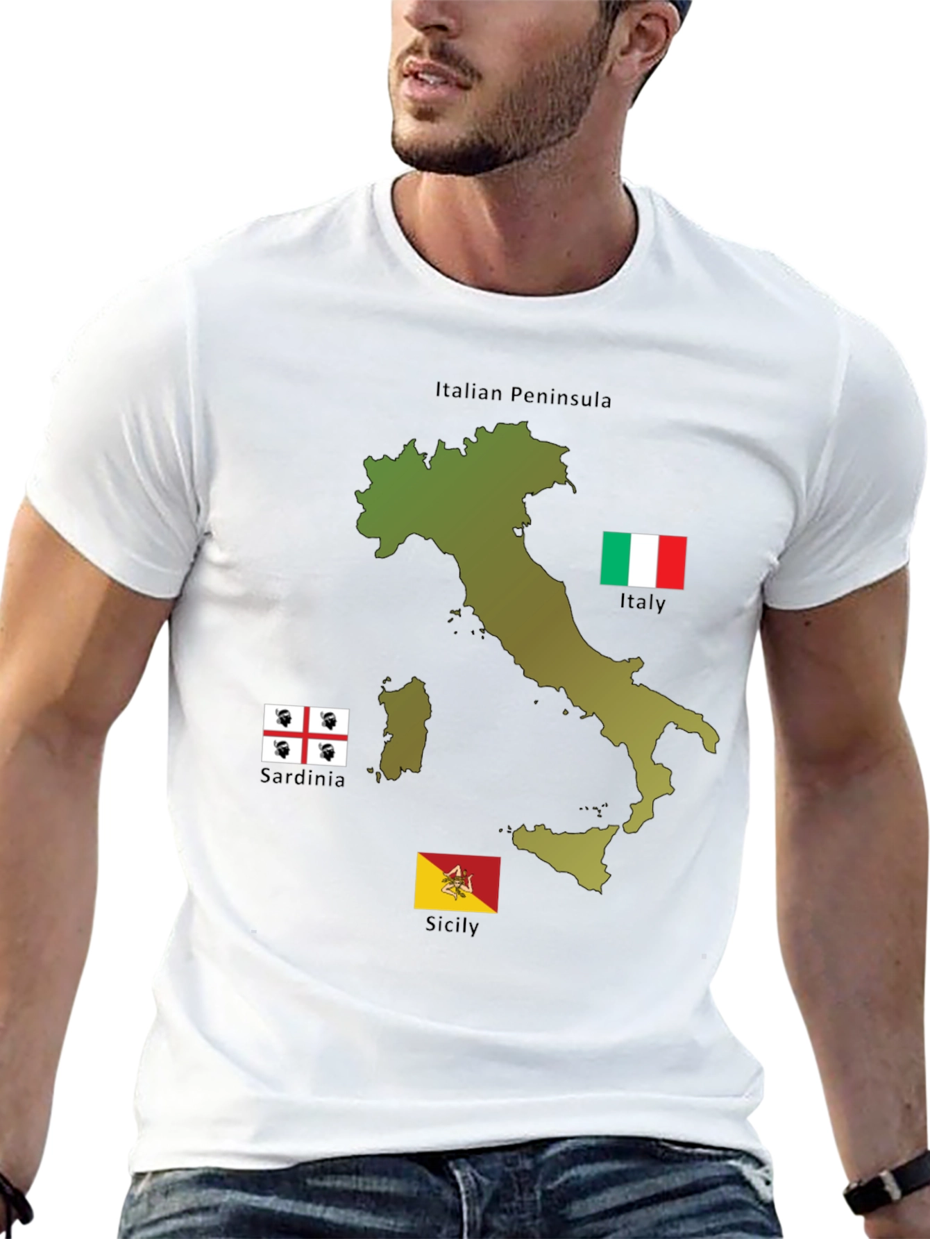 Italian Pride T-Shirt - Italian Peninsula Sardinia Sicily