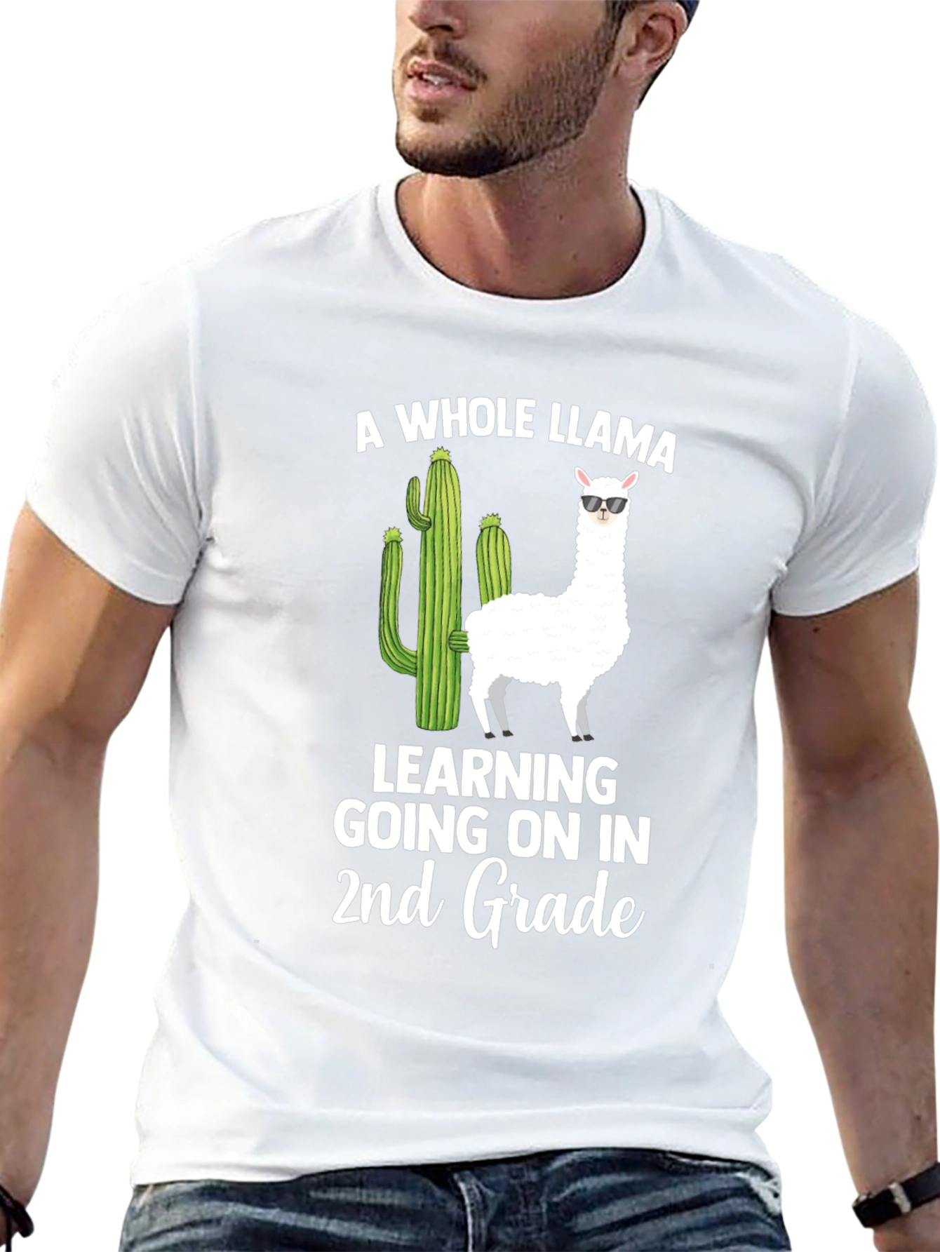 A Whole Llama Learning 2nd Grade T-Shirt