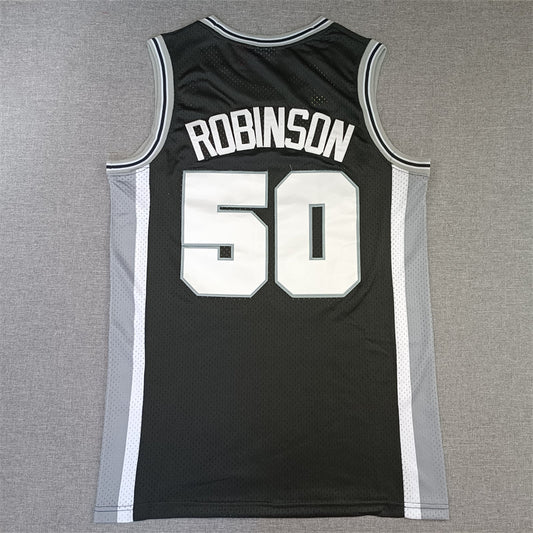 Men's San Antonio Spurs David Robinson Black Big & Tall Hardwood Classics Jerseys