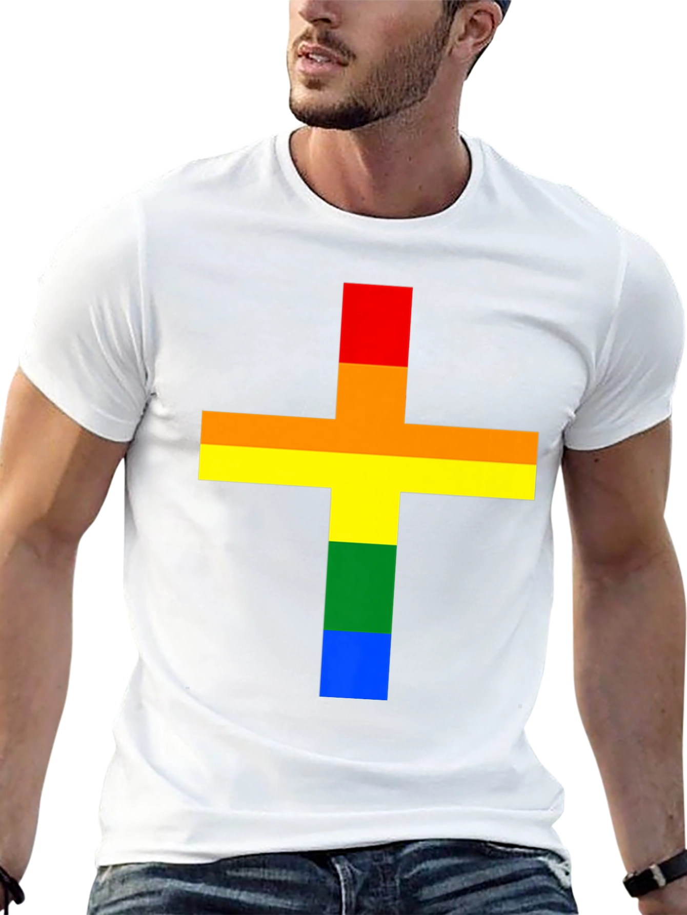 Rainbow Cross T-Shirt - Pride Celebration