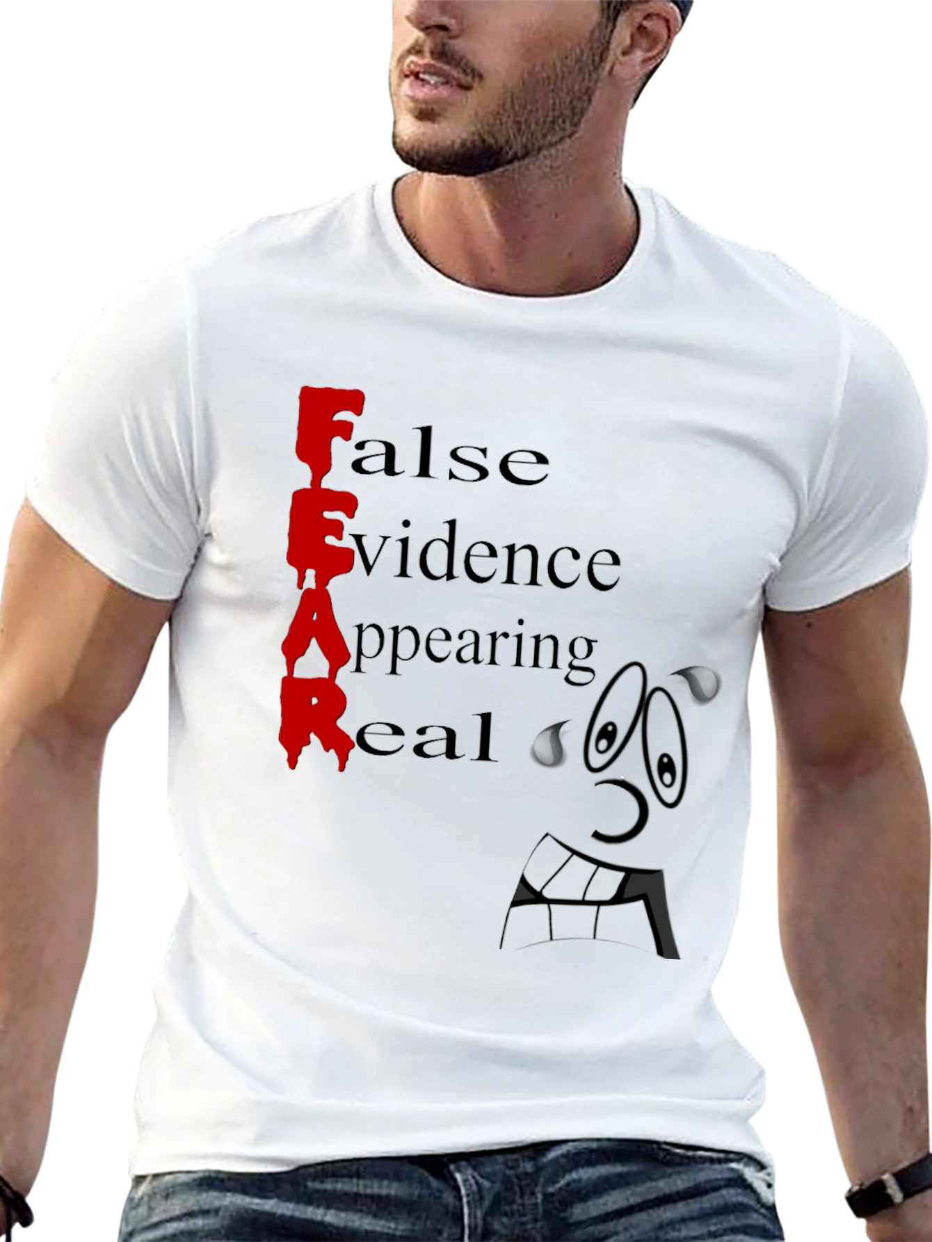 Fear False Evidence Appearing Real Black Tee