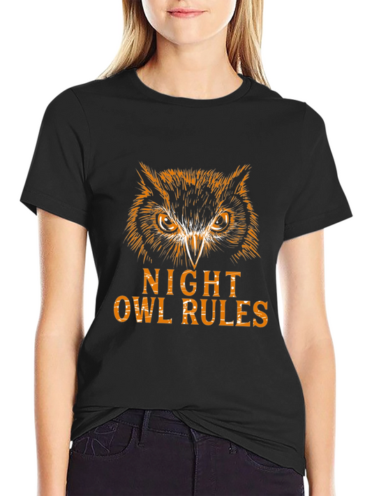 Night Owl Rules Graphic Tee - Black