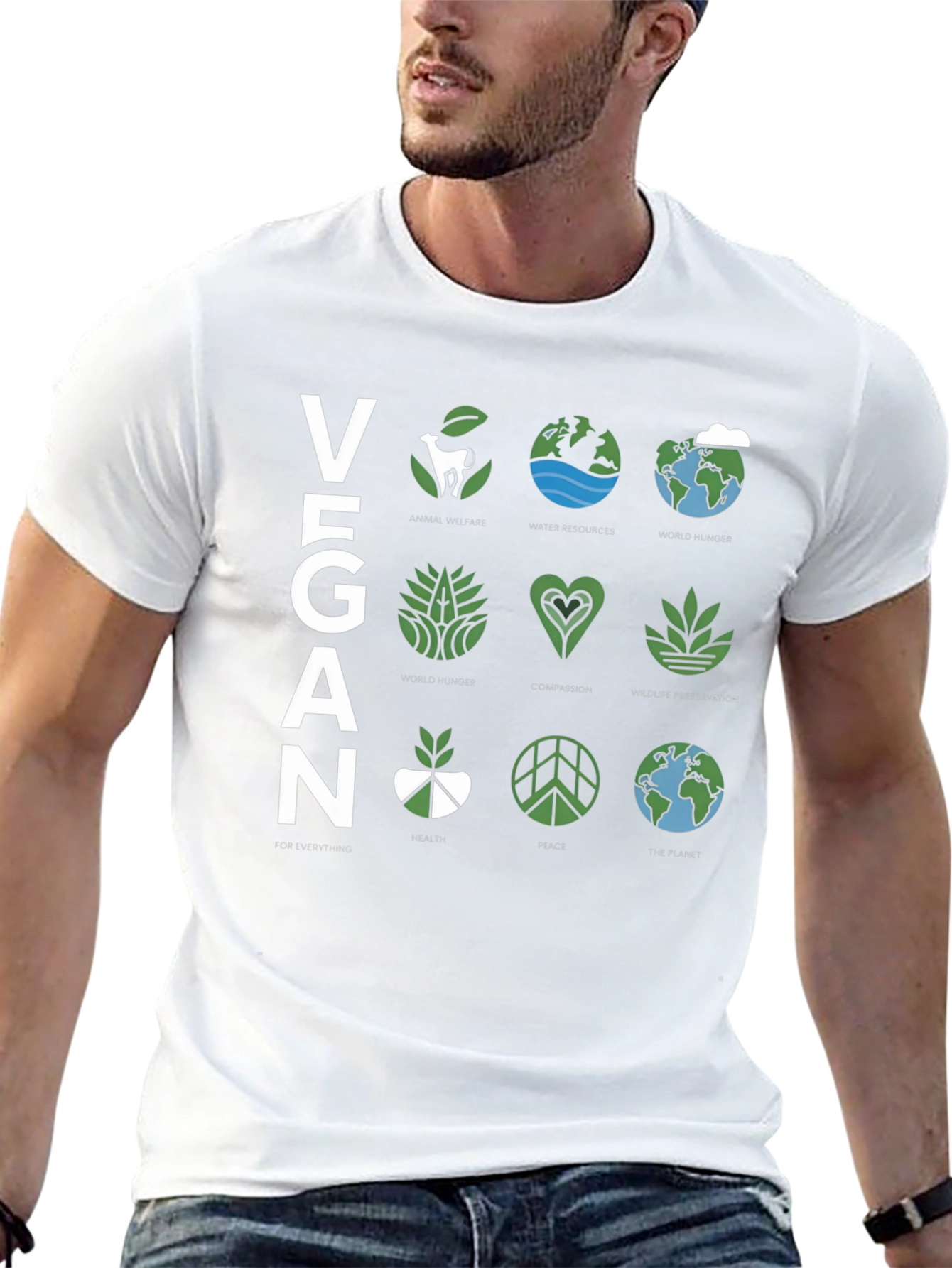 Vegan T-Shirt with Environmental Graphics