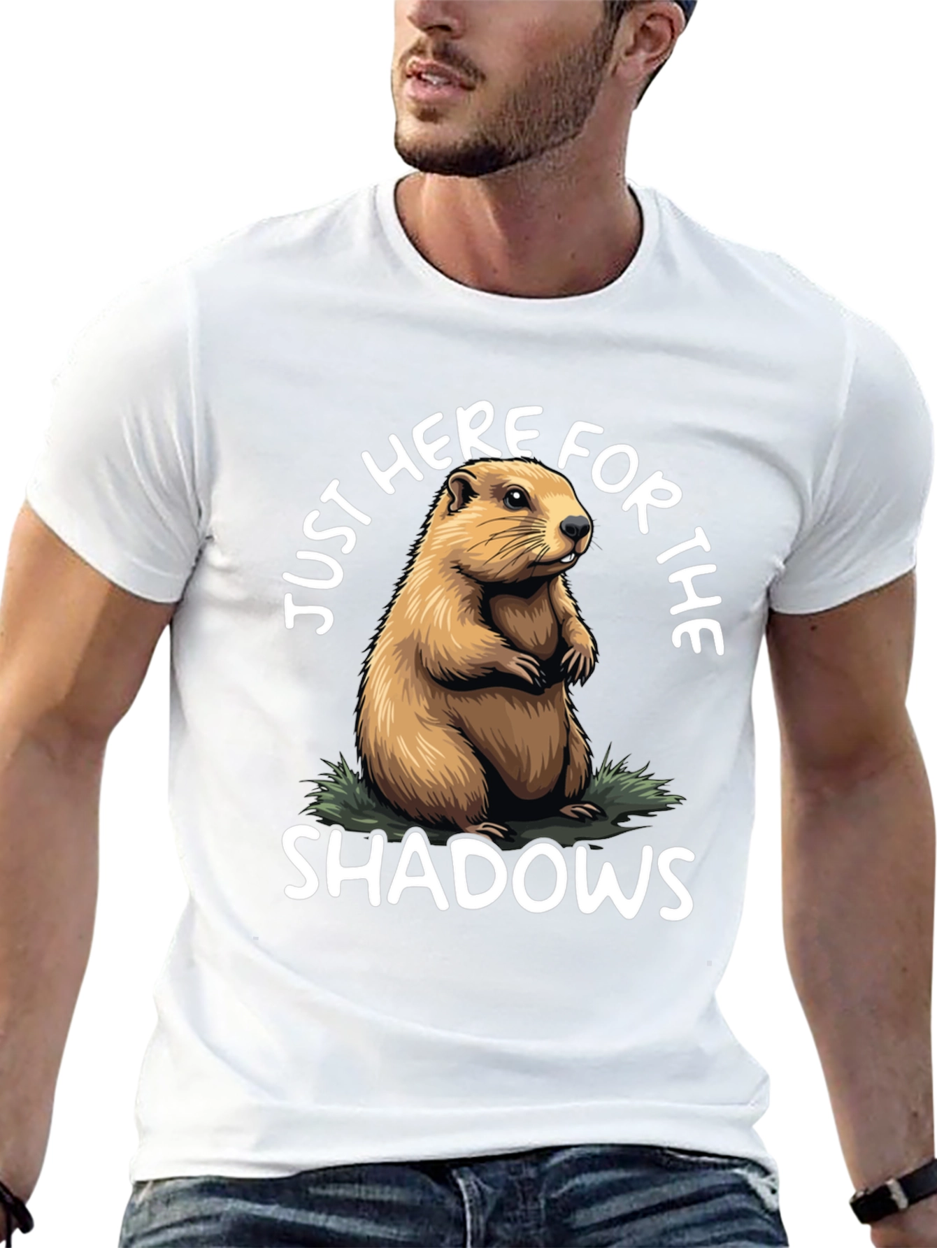 Groundhog Day T-Shirt: Just Here for Shadows!