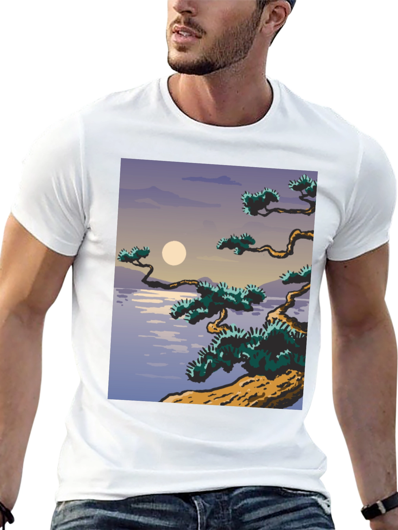 Artistic Japanese Scene Graphic Tee