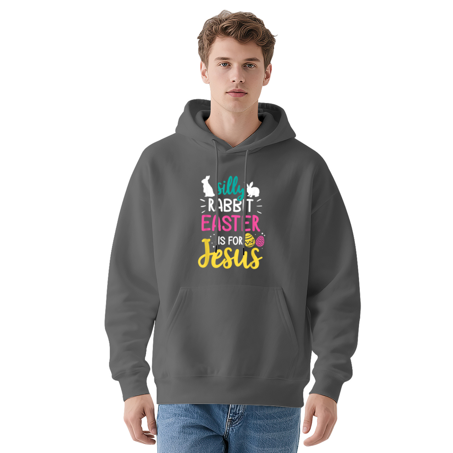 Silly Rabbit Easter Is For Jesus Red Hoodie, Unisex Religious Easter Comfort Top