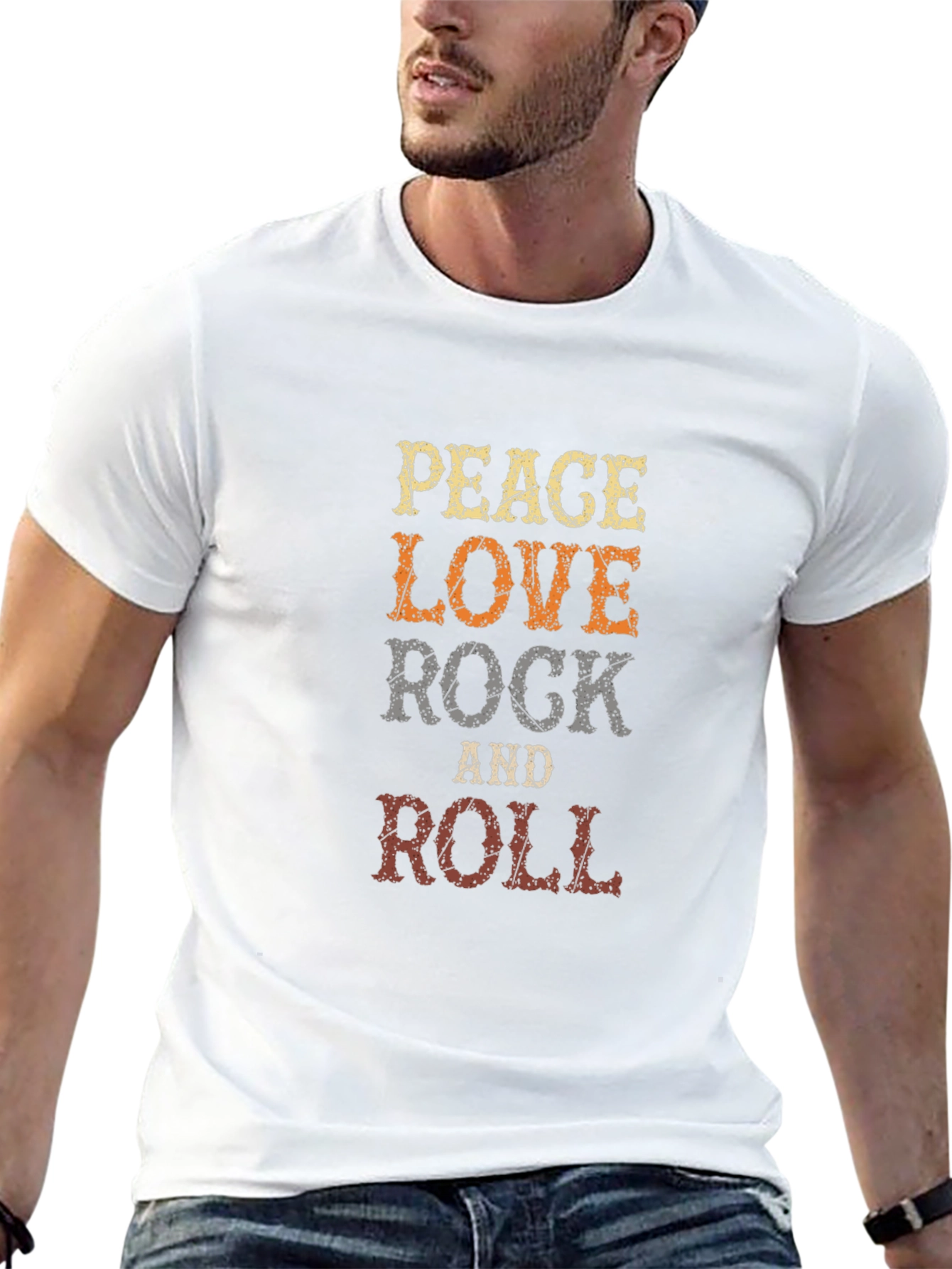 Peace Love Rock and Roll Graphic Tee