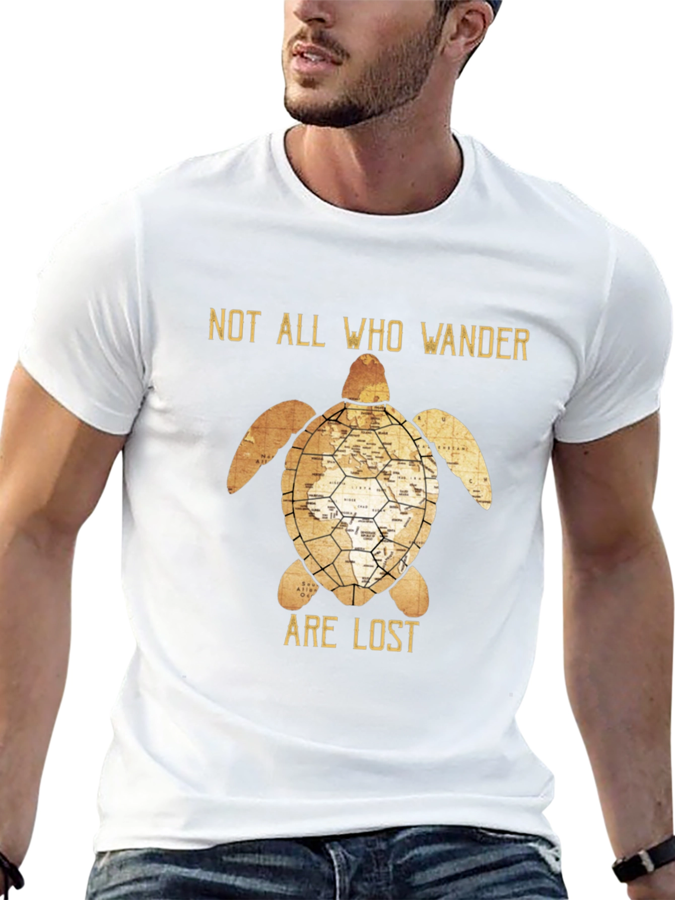 Not All Who Wander Are Lost Turtle Graphic T-Shirt