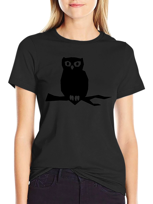 Mens Black Owl Graphic Tee