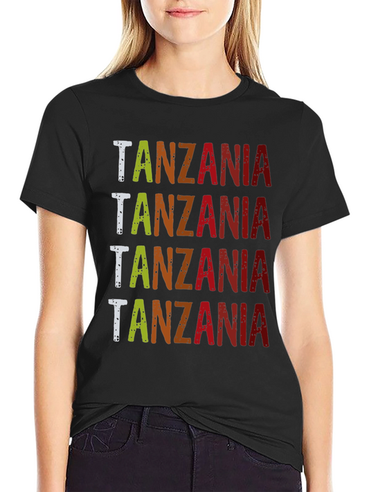 Tanzania Graphic Tee - Retro Style Black T-Shirt