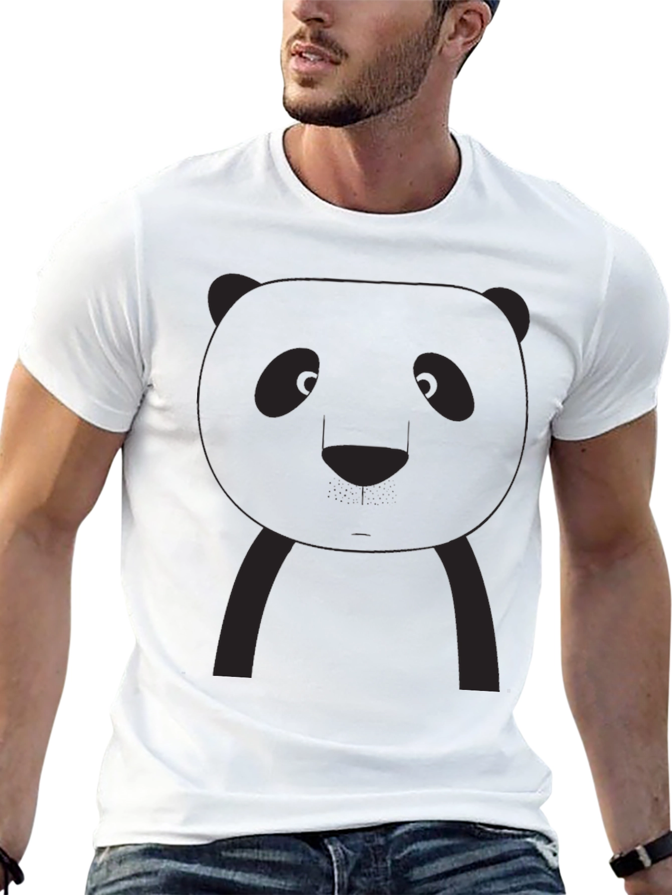 Panda Graphic Tee - Black Crew Neck