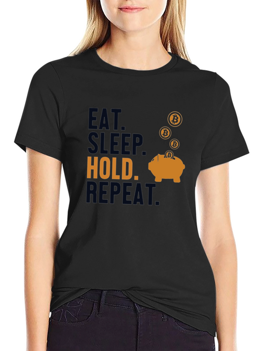 Eat Sleep Hold Repeat Bitcoin T-Shirt