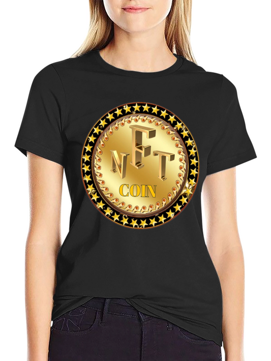 NFT Coin Graphic Tee - Golden Collectible Design