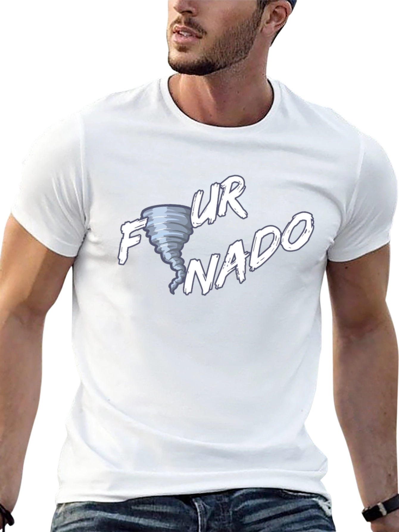 Funny Tornado Graphic Tee - Black Cotton T-Shirt