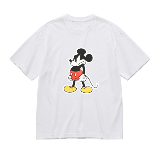 Plus Size Women Angry Classic Mickey Mouse Vintage Cartoon Print Tee