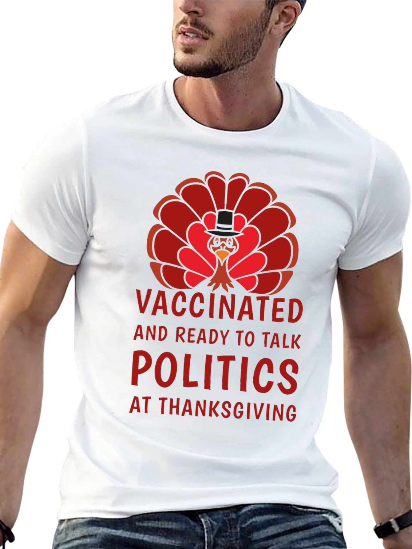 Vaccinated Politics Thanksgiving Turkey T-Shirt
