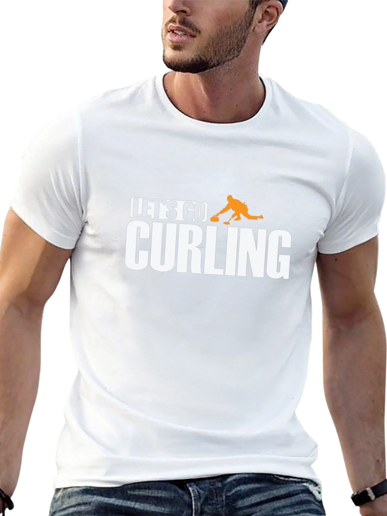 Lets Go Curling T-Shirt - Black Tee