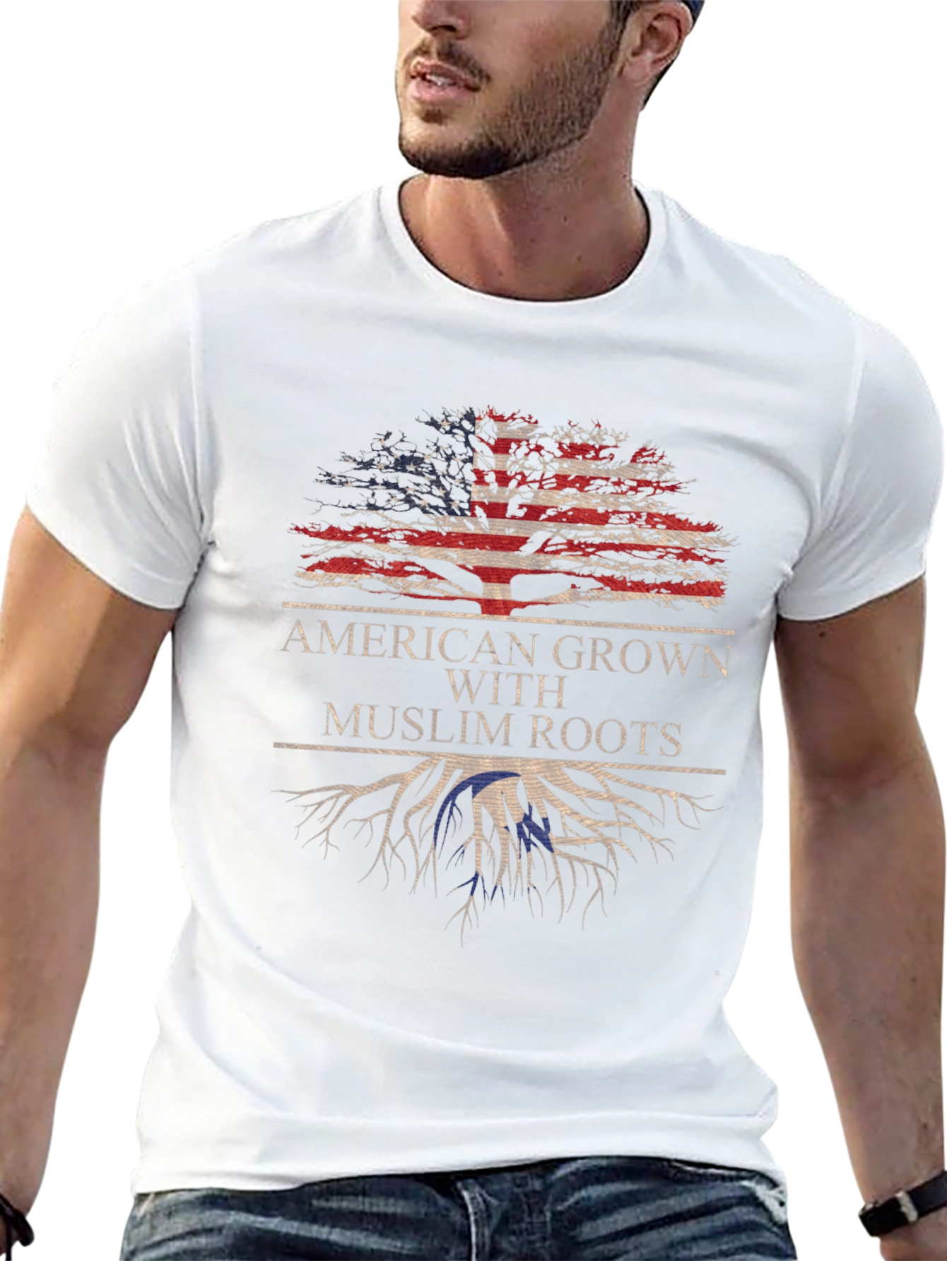 American Grown Muslim Roots Graphic Tee