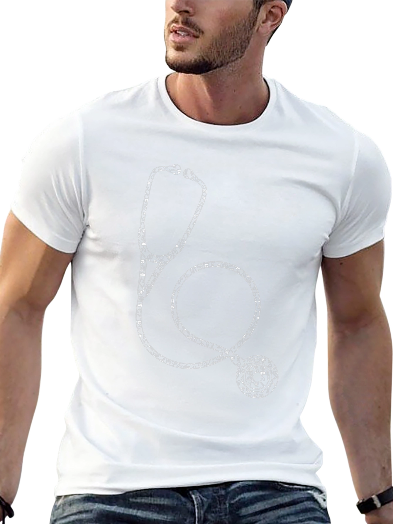 Medical Stethoscope Graphic Tee - Black
