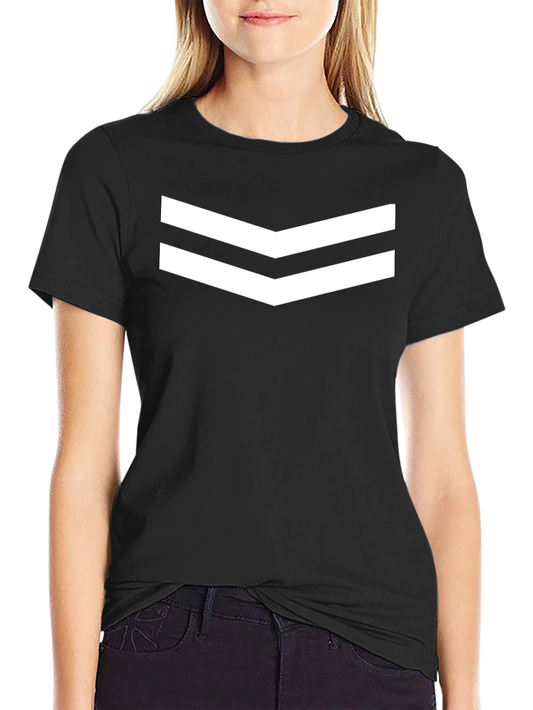 Black T-Shirt with White Chevron Design