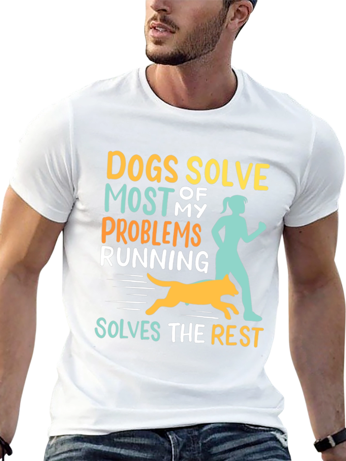 Dogs Solve Most Problems Funny Running T-Shirt
