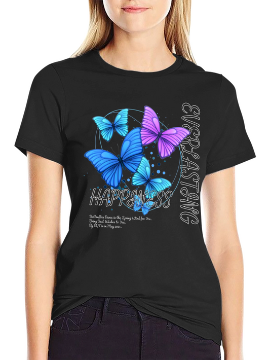 Everlasting Happiness Butterfly Graphic T-Shirt