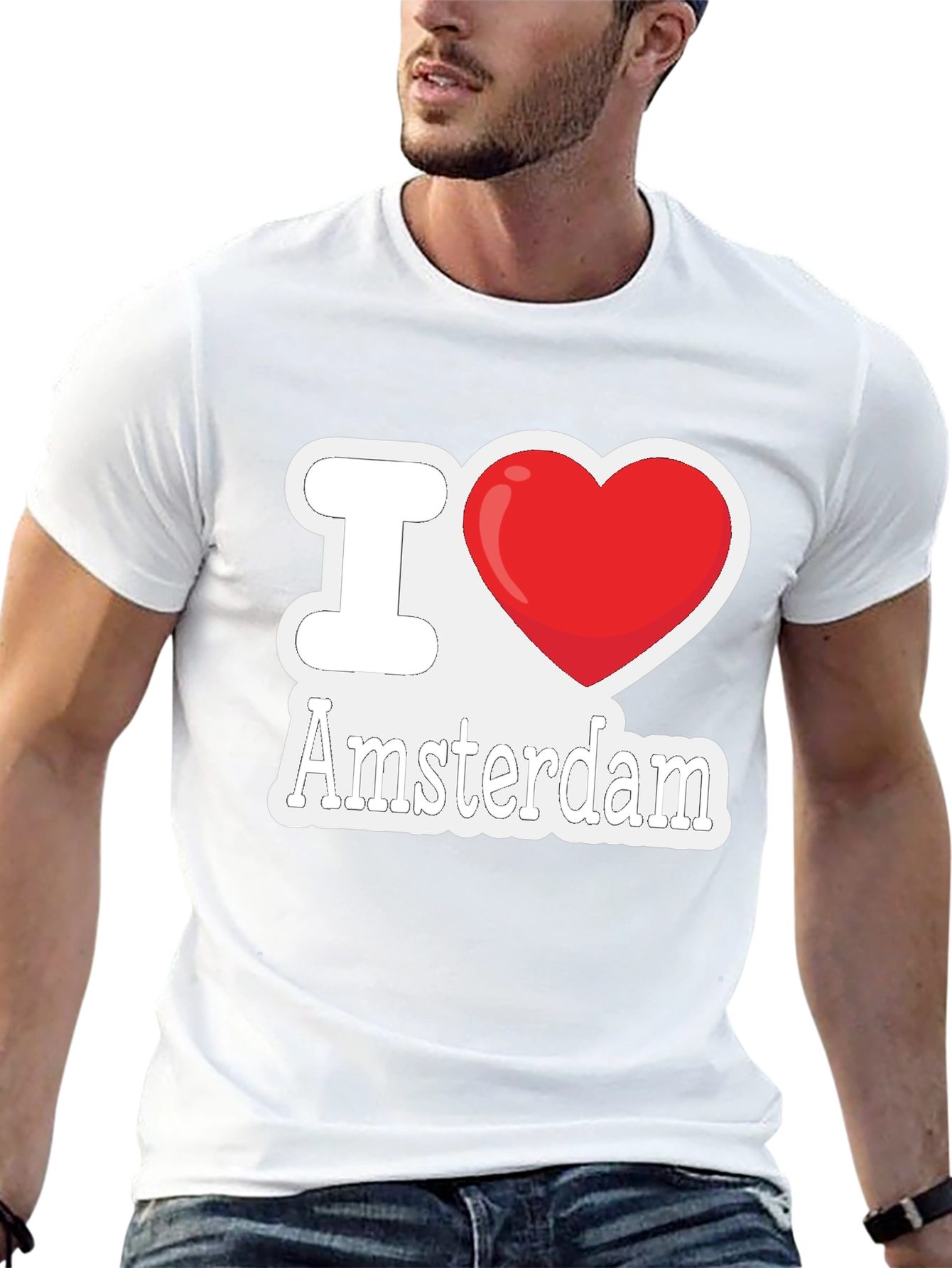I Love Amsterdam T-Shirt - Heart Graphic Tee