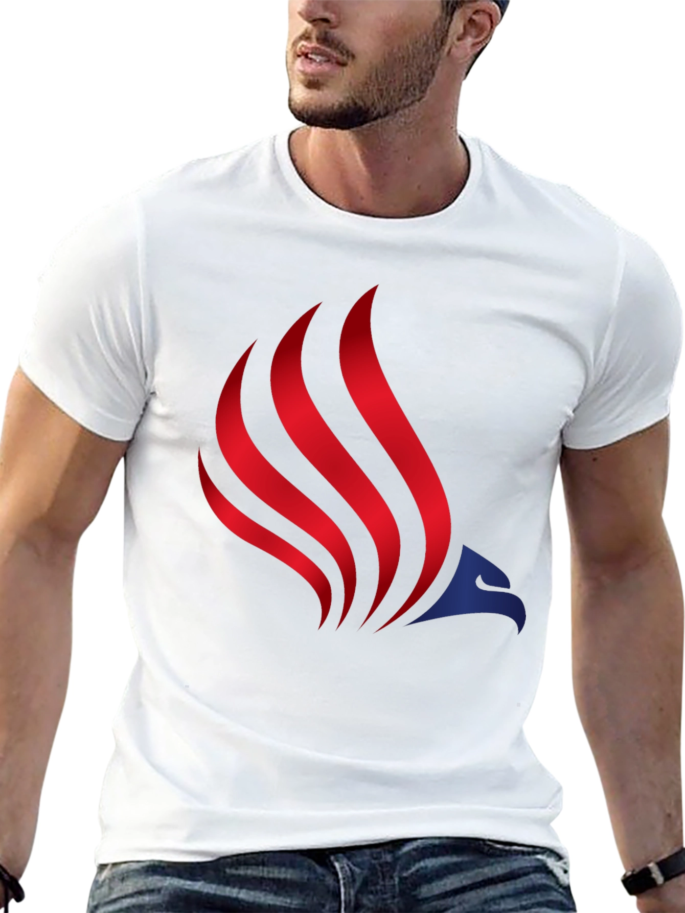 Patriotic Eagle Graphic Tee - Red White and Blue