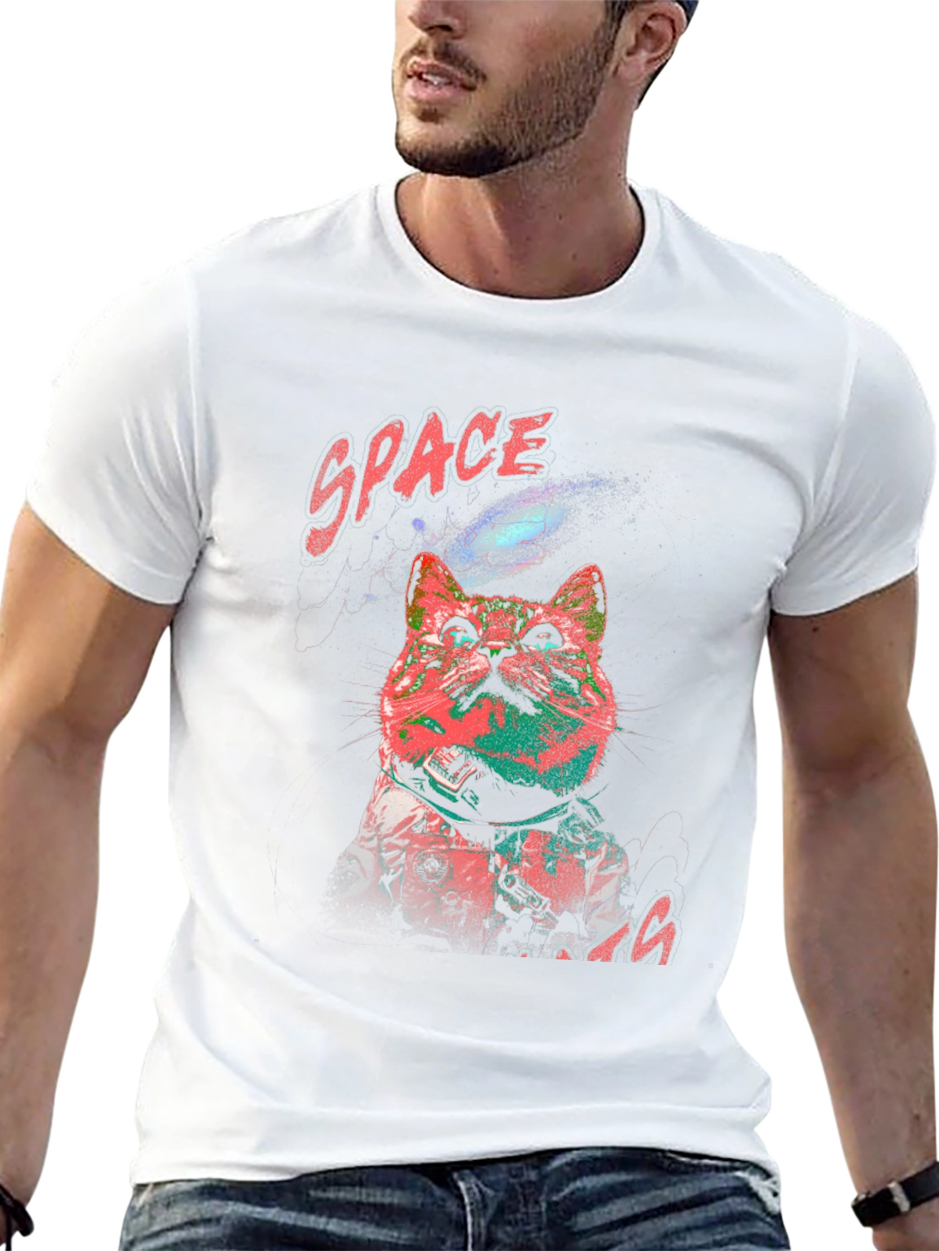 Space Cat Graphic T-Shirt