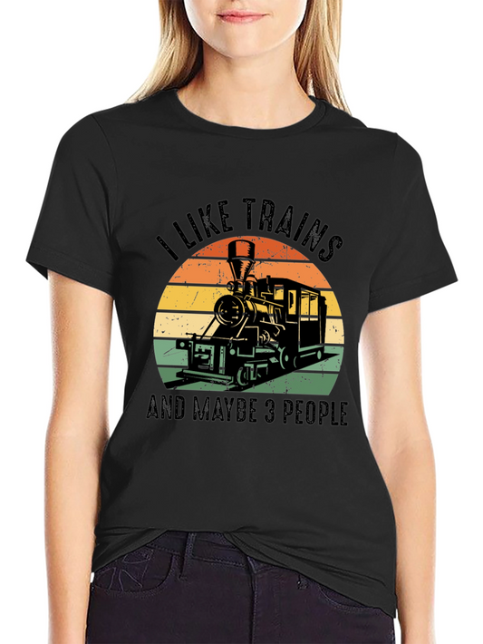 I Like Trains Graphic T-Shirt - Train Lover Tee