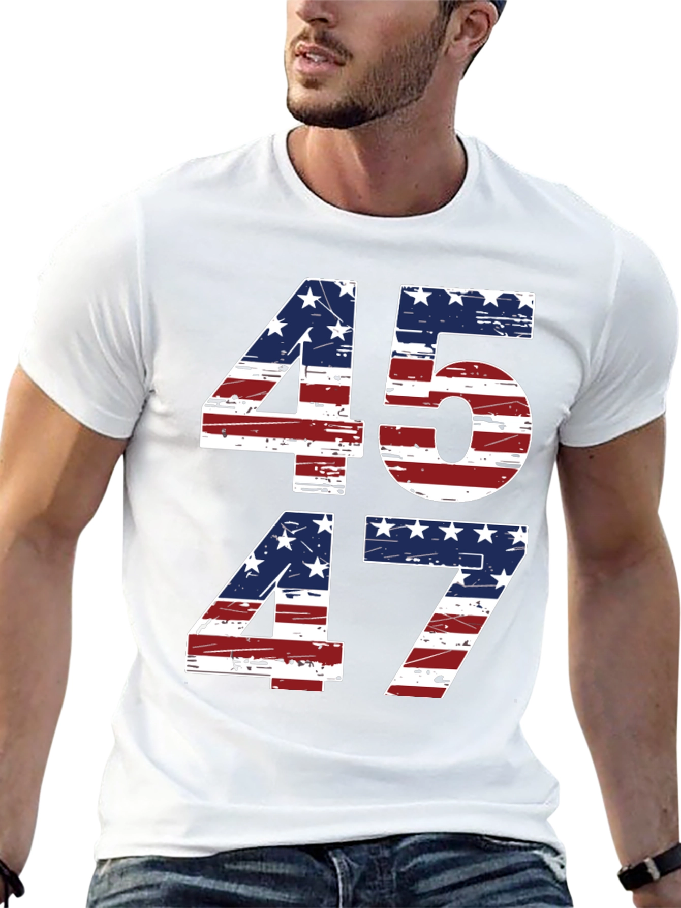 45 47 American Flag T-Shirt Patriotic