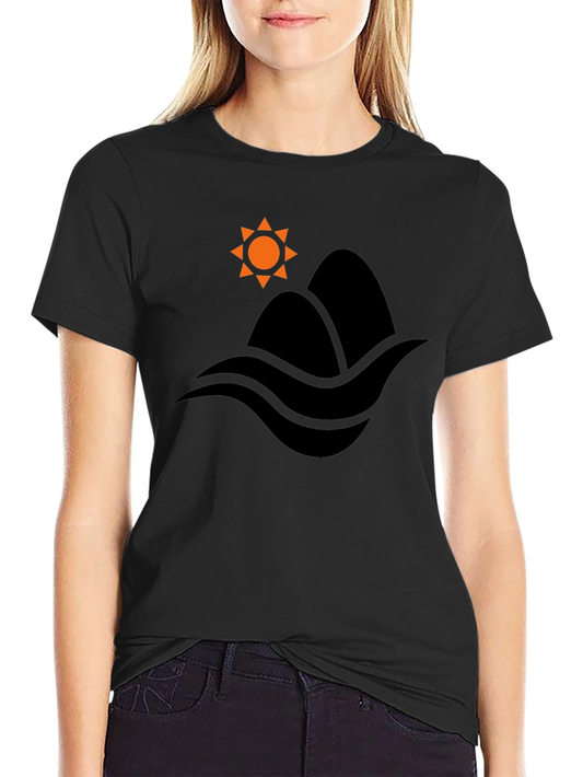 Mountain & Waves Graphic Black T-Shirt
