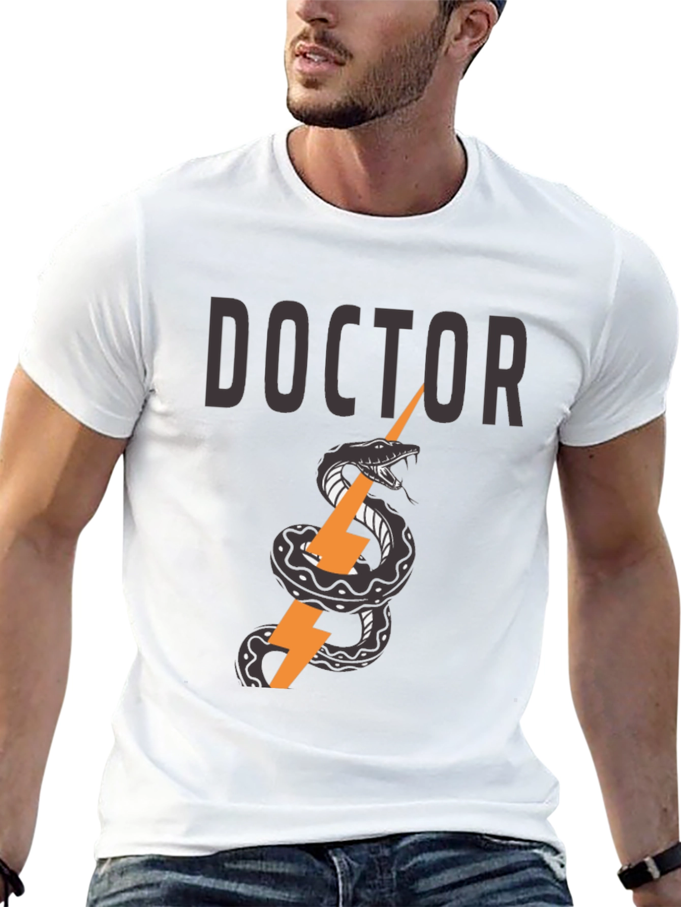 Doctor Snake & Lightning Bolt Graphic T-Shirt