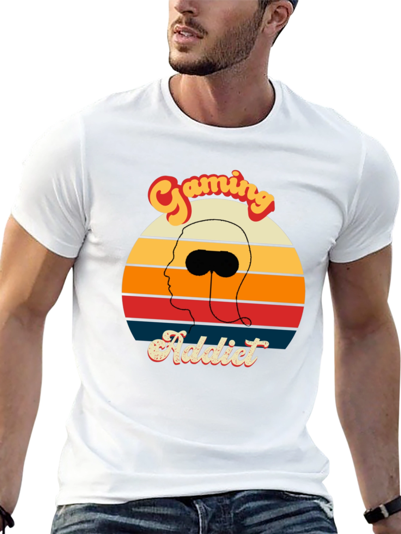 Gaming Addict Retro Style Graphic Tee