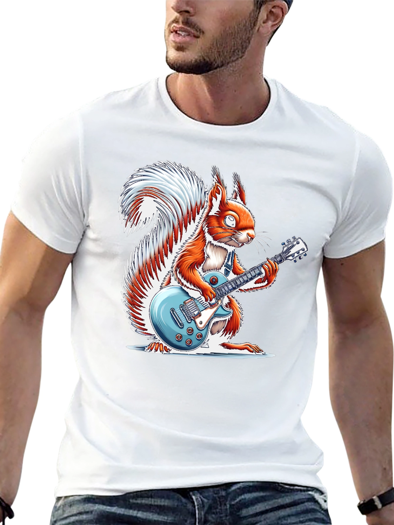Squirrel Guitarist Graphic T-Shirt
