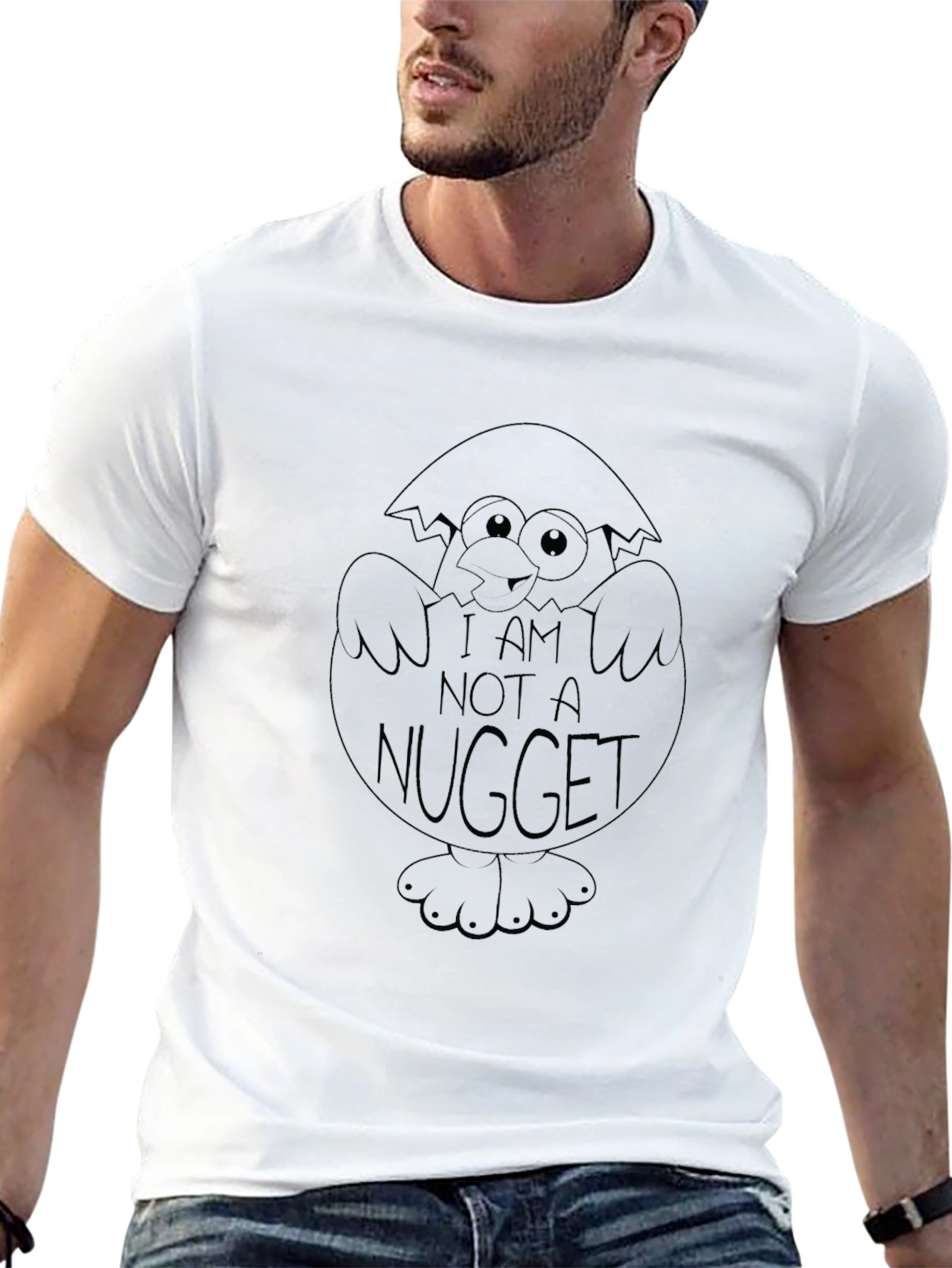 I Am Not A Nugget Mens Black T-Shirt