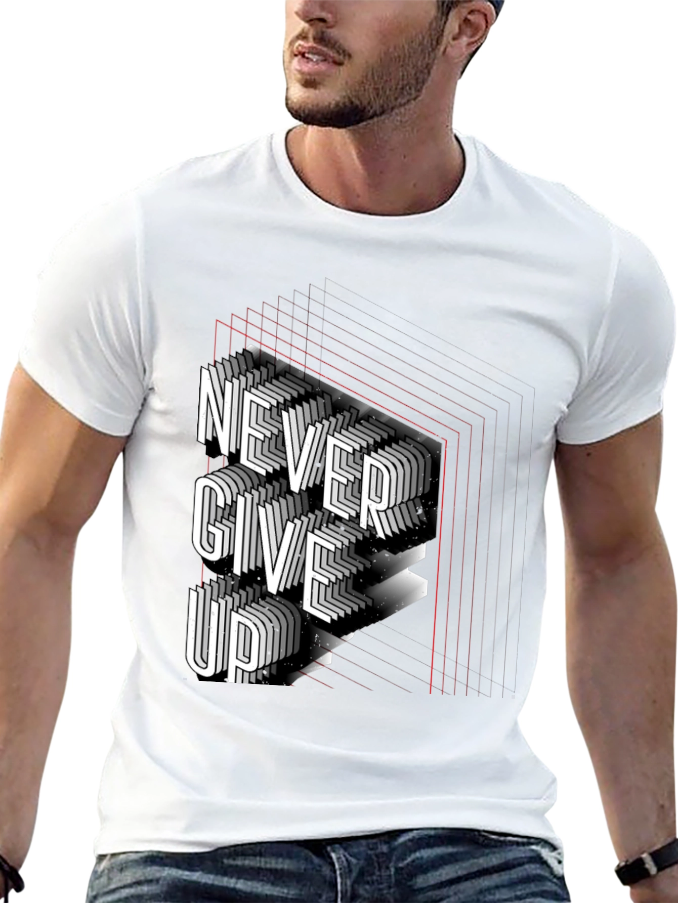 Never Give Up Graphic Tee - Stylish Motivation