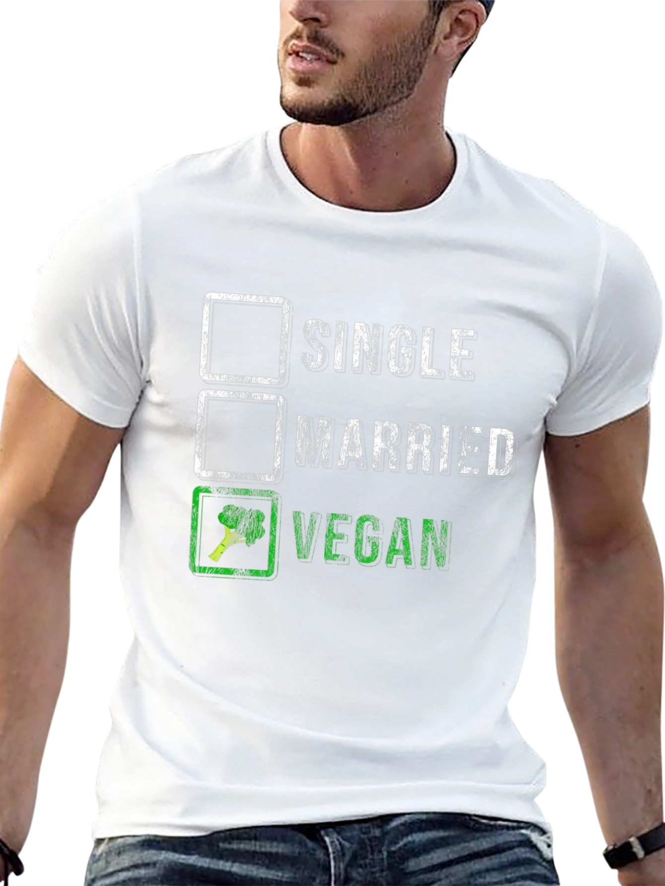 Vegan T-Shirt: Single Married Vegan Checklist
