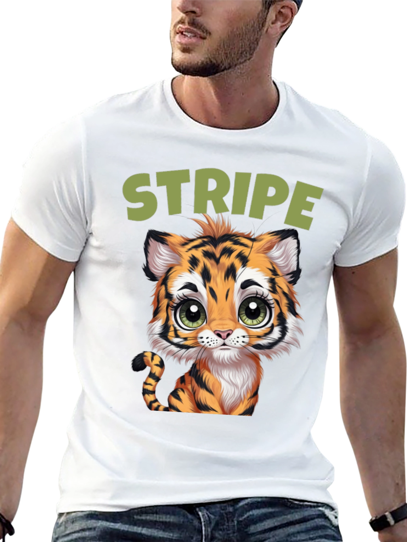 Cute Tiger Stripe Graphic Tee