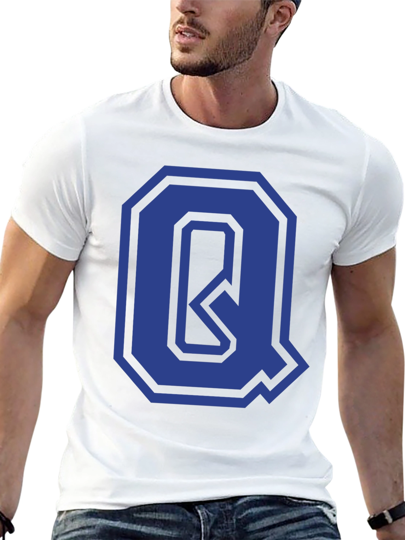 Letter Q Graphic Tee - Stylish Initial Design