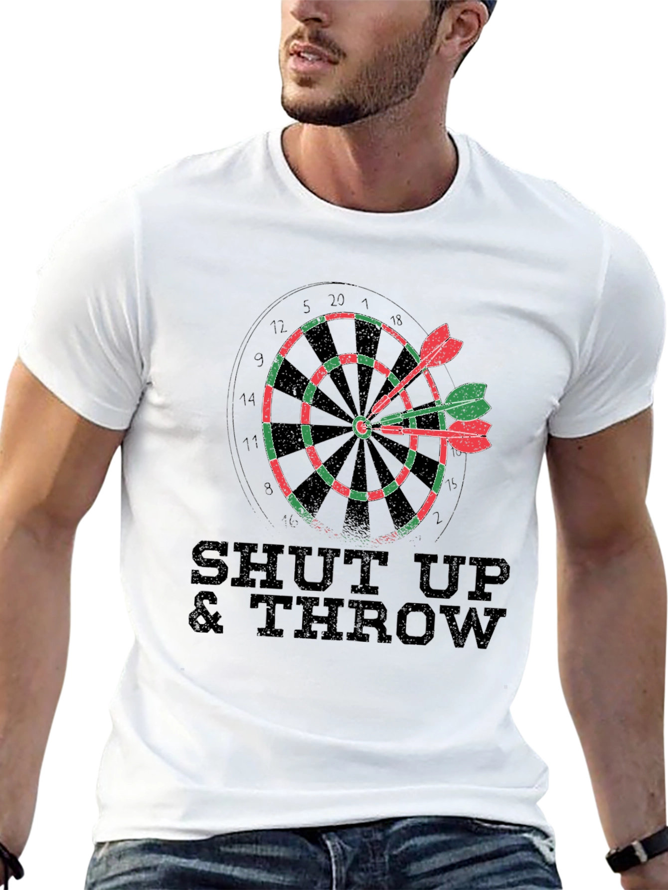 Shut Up & Throw Darts T-Shirt - Dartboard Tee