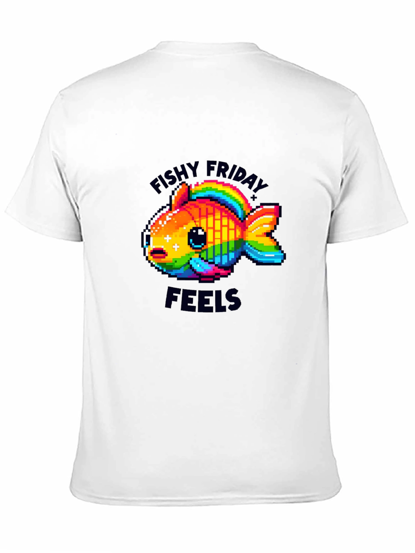Fishy Friday Feels Pixel Art Graphic Tee