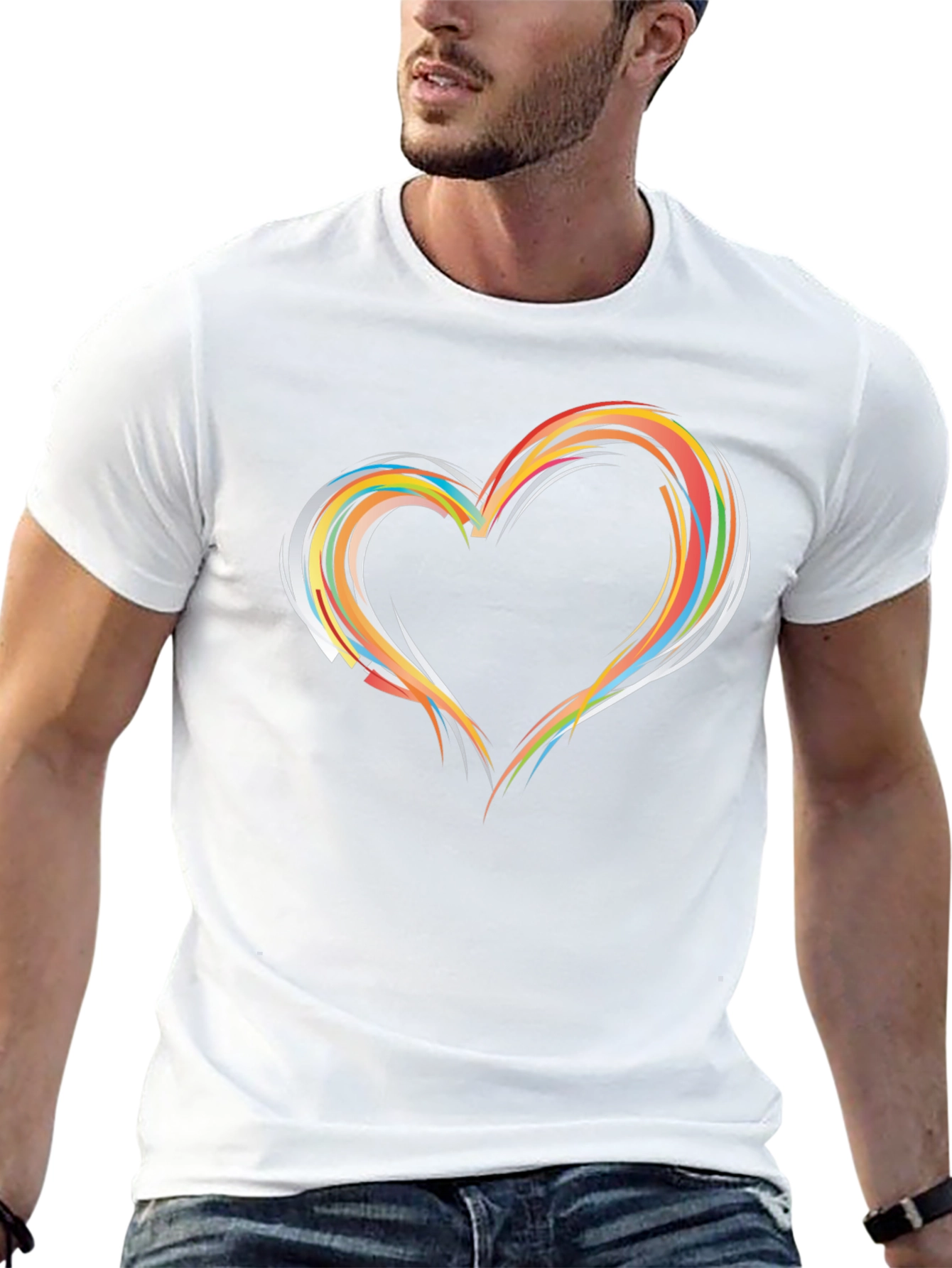 Abstract Heart Graphic T-Shirt - Soft Cotton Blend