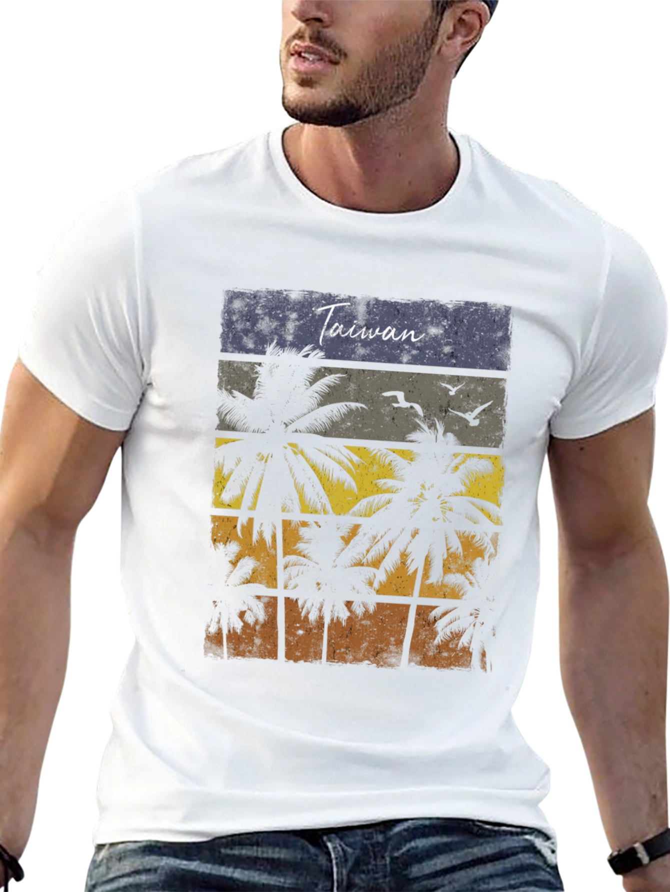Taiwan Palm Tree Sunset T-Shirt